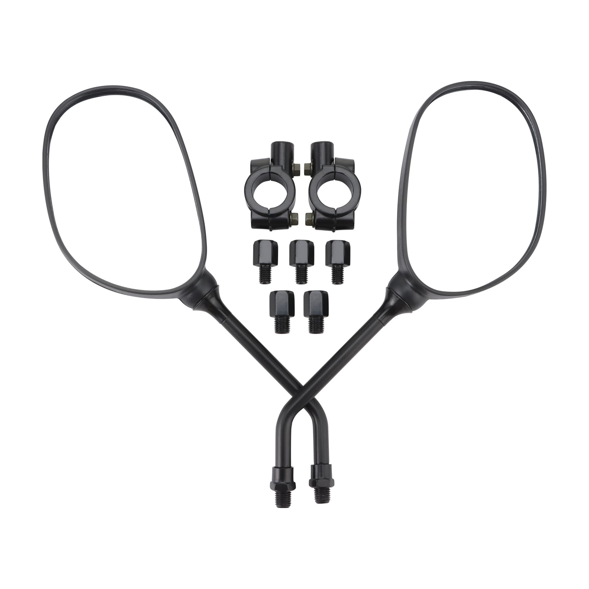 GOOFIT 8mm Rearview Mirror Black Clamp Adapter for Motorcycle Dirt Bike Scooter Rear View