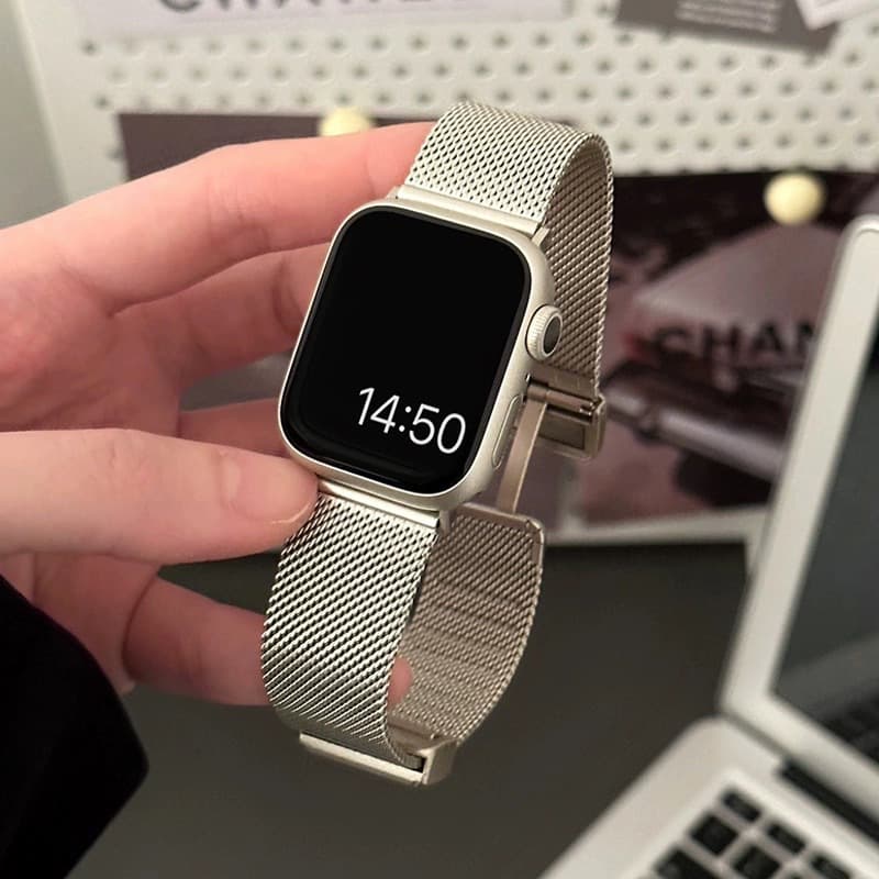 Compatible with Apple iWatch Strap 06 Milanese Steel Band Magnetic Clasp for Huawei FIT Xiaomi Pro Watch Band