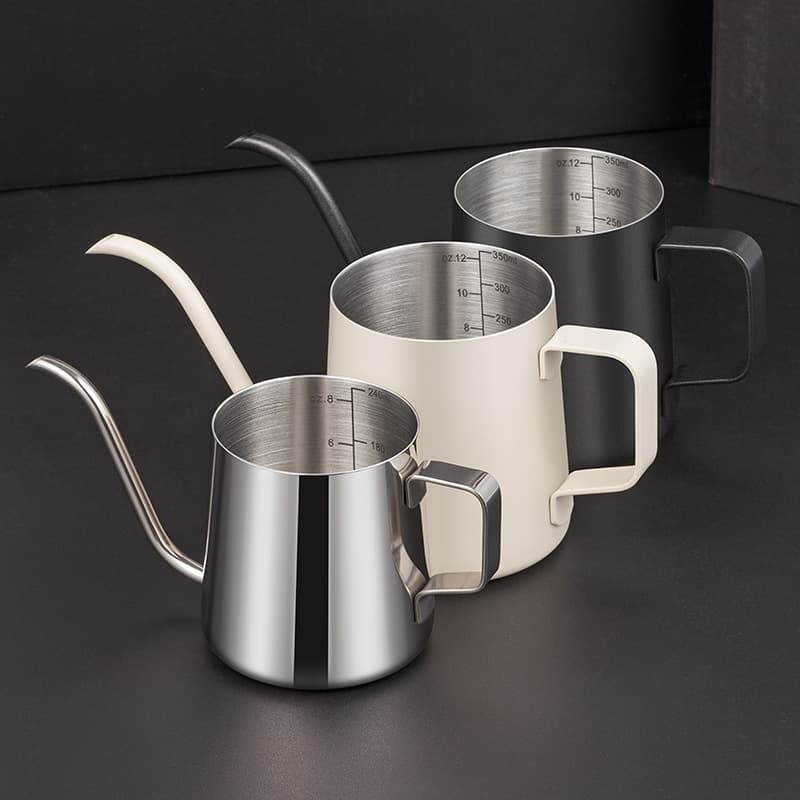 304 Stainless Steel Pour-Over Kettle with Narrow Long Spout, Drip Coffee Watering Pot for Hanging Ear Bags, Flow Control Portable, Home and Commercial Use