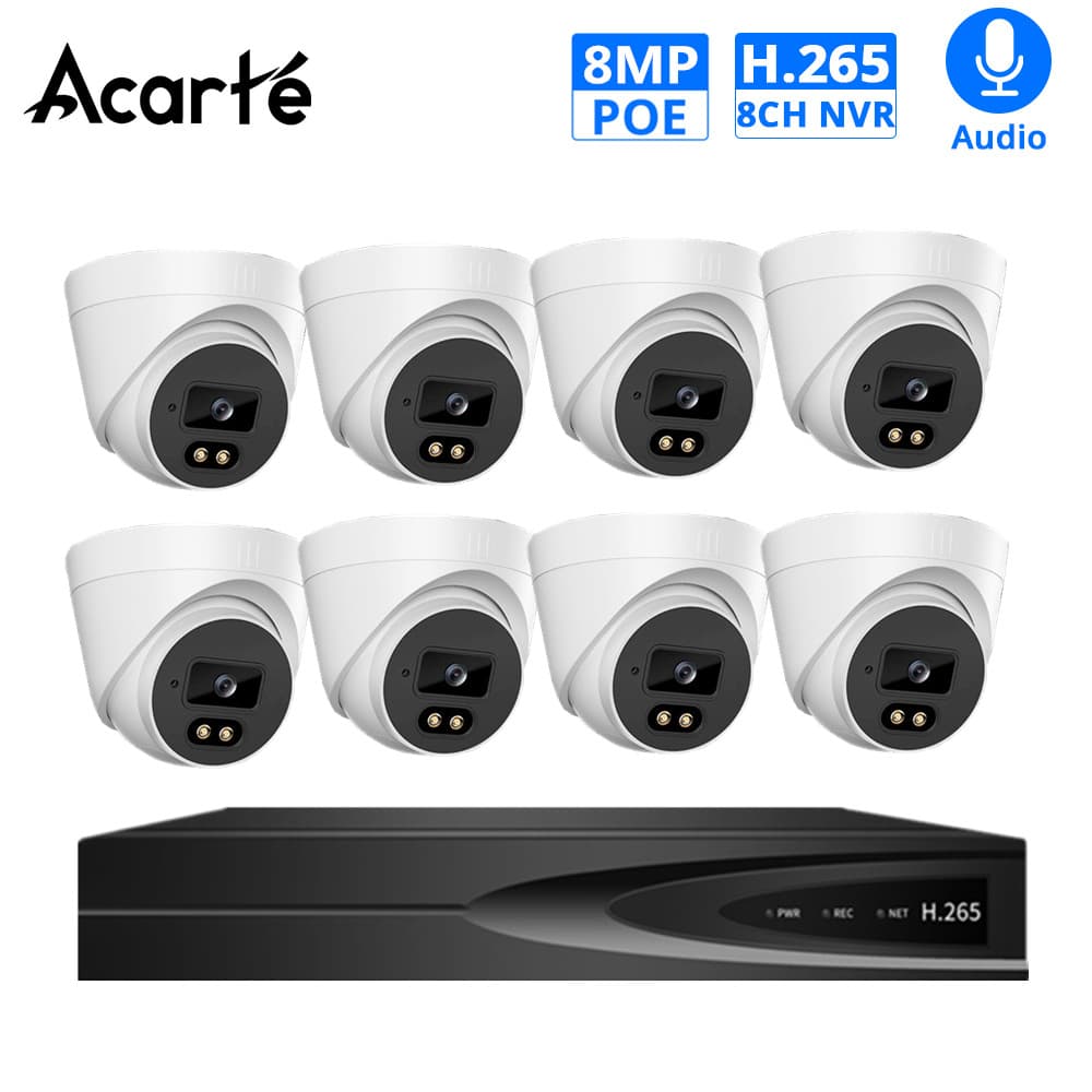 Acarte 4K CCTV POE HD Camera System Kit Indoor Dome Surveillance Camera