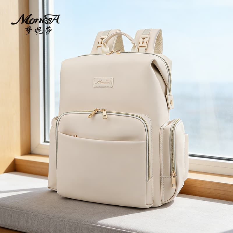Hot Selling New PU Leather Maternity Bag Waterproof Large Capacity Multi-Functional Baby Outing Breast Pump Bag Diaper Bag