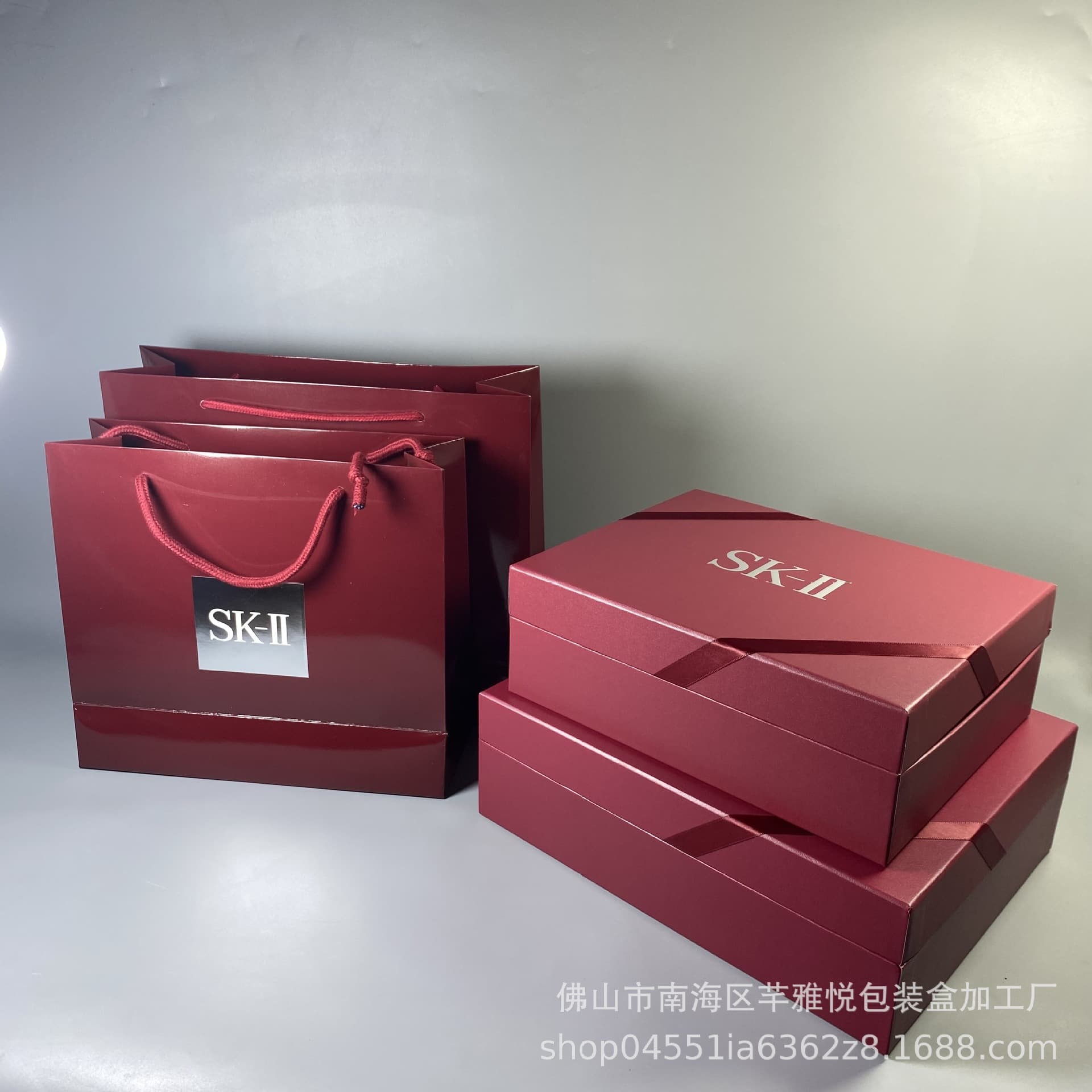 SK Wine Red Premium Gift Box Set: Facial Cleanser, Skincare Four-Piece Set, Cream, Lotion, Flip-Top Box