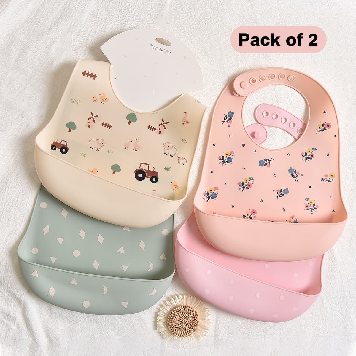 Children's silicone bib baby three-dimensional rice bag baby waterproof no-wash rice bag super soft saliva bag cartoon wholesale
