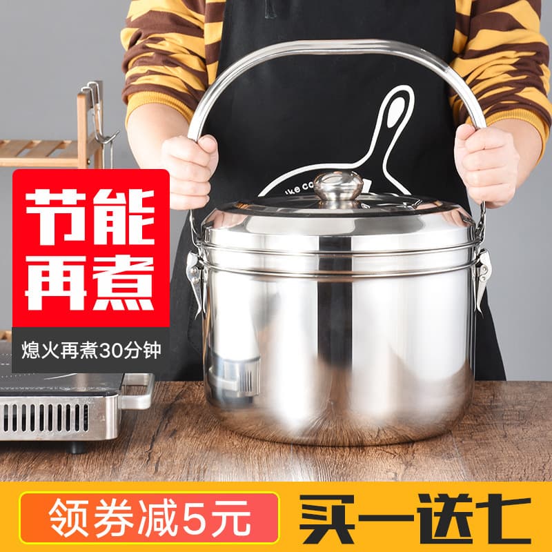Wholesale Insulated Pot, Flame-Free Reheating Pot, Energy-Saving Pot, Genuine Stainless Steel Thermal Cooker, 6L/9L Large Capacity Stewing Pot for Gas/Electric Use