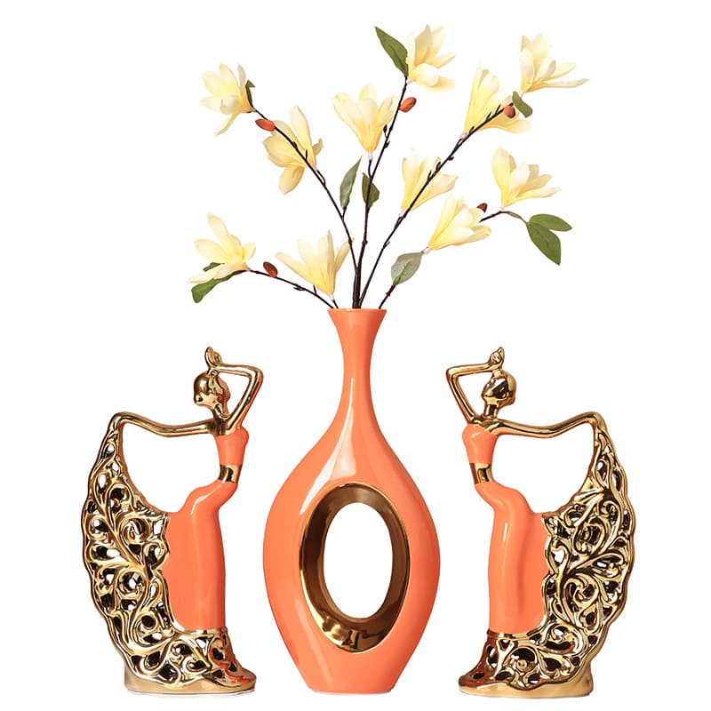 Modern Light Luxury Vase Decoration for Living Room TV Cabinet, European Creative Wine Cabinet Ornament