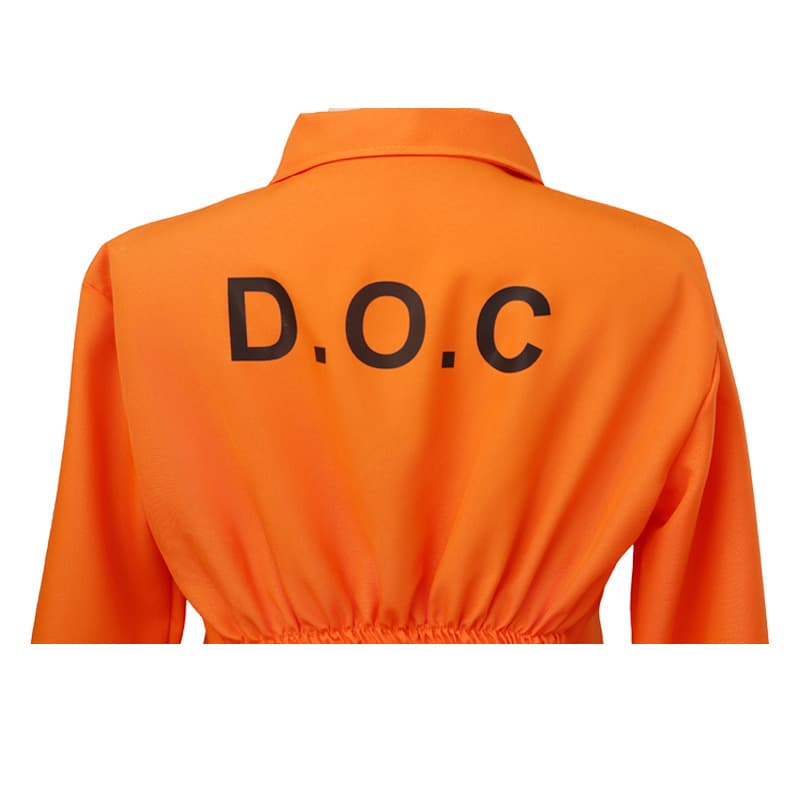 Cross-border Halloween Cos Prisoner Costume, Prisoner Outfit, Jail Uniform Set, Orange Jumpsuit