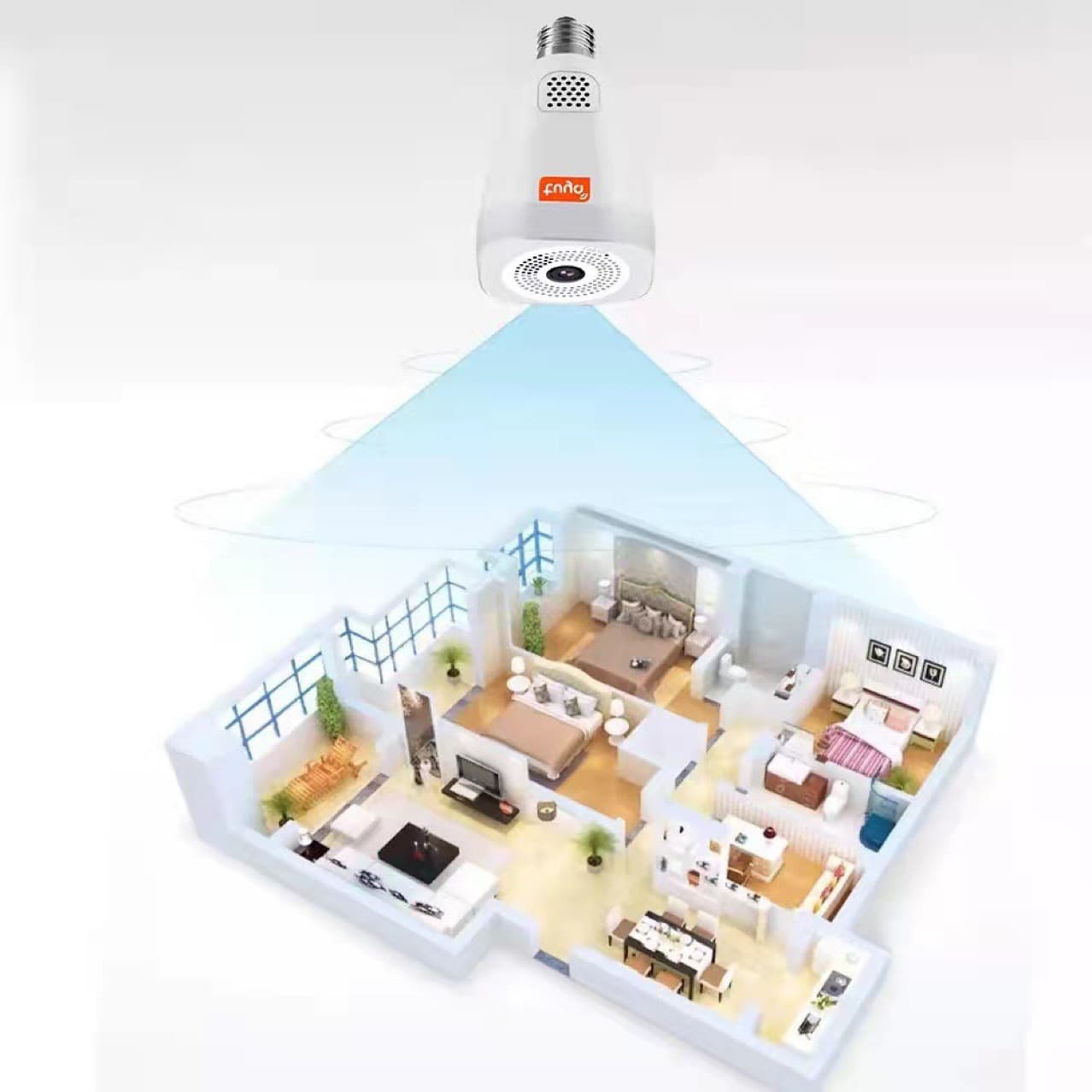 New Cross-Border Tuya 3D Panoramic Fisheye Surveillance Camera Smart Home VR Wireless WiFi Camera