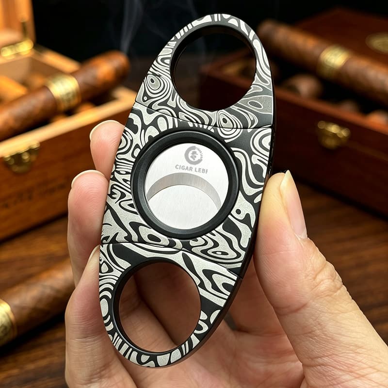 Cross-border wholesale cigar cutter patterned cigar cutter cigar scissors cigar knife flat mouth cigar cutter cigar zone tool