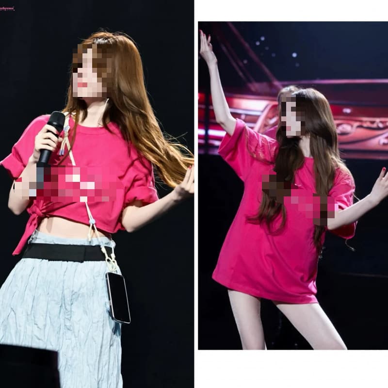 Long-term In Stock 2026 Summer Zhao Lusi Concert Same Style Korean Loose Casual Round Neck Printed Top Short Sleeve T-Shirt