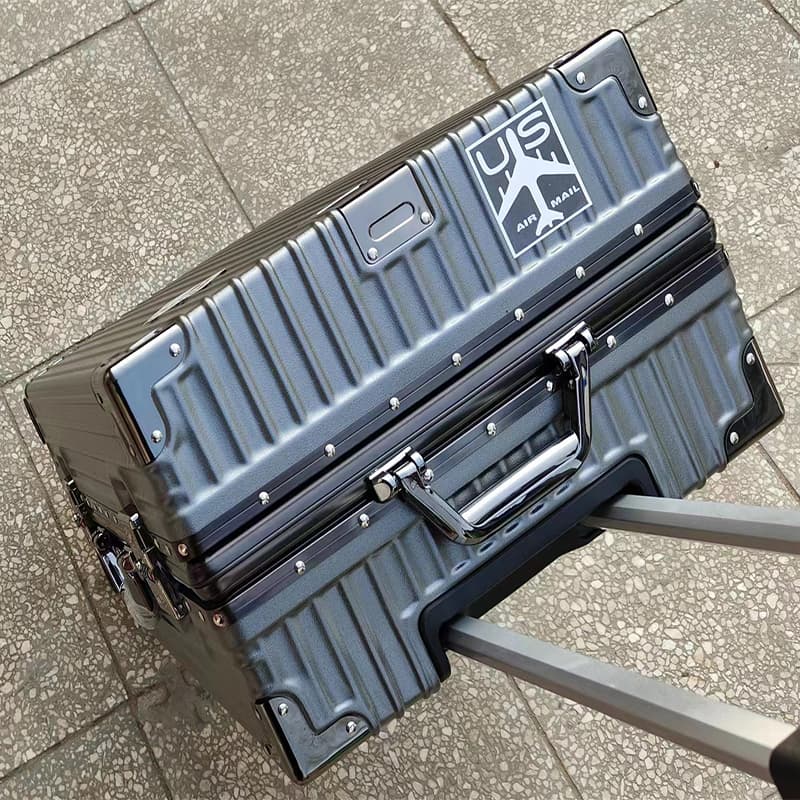 Cross-border hot seller aluminum frame combination lock buckle 20-inch suitcase trolley case pattern large capacity travel bag wholesale