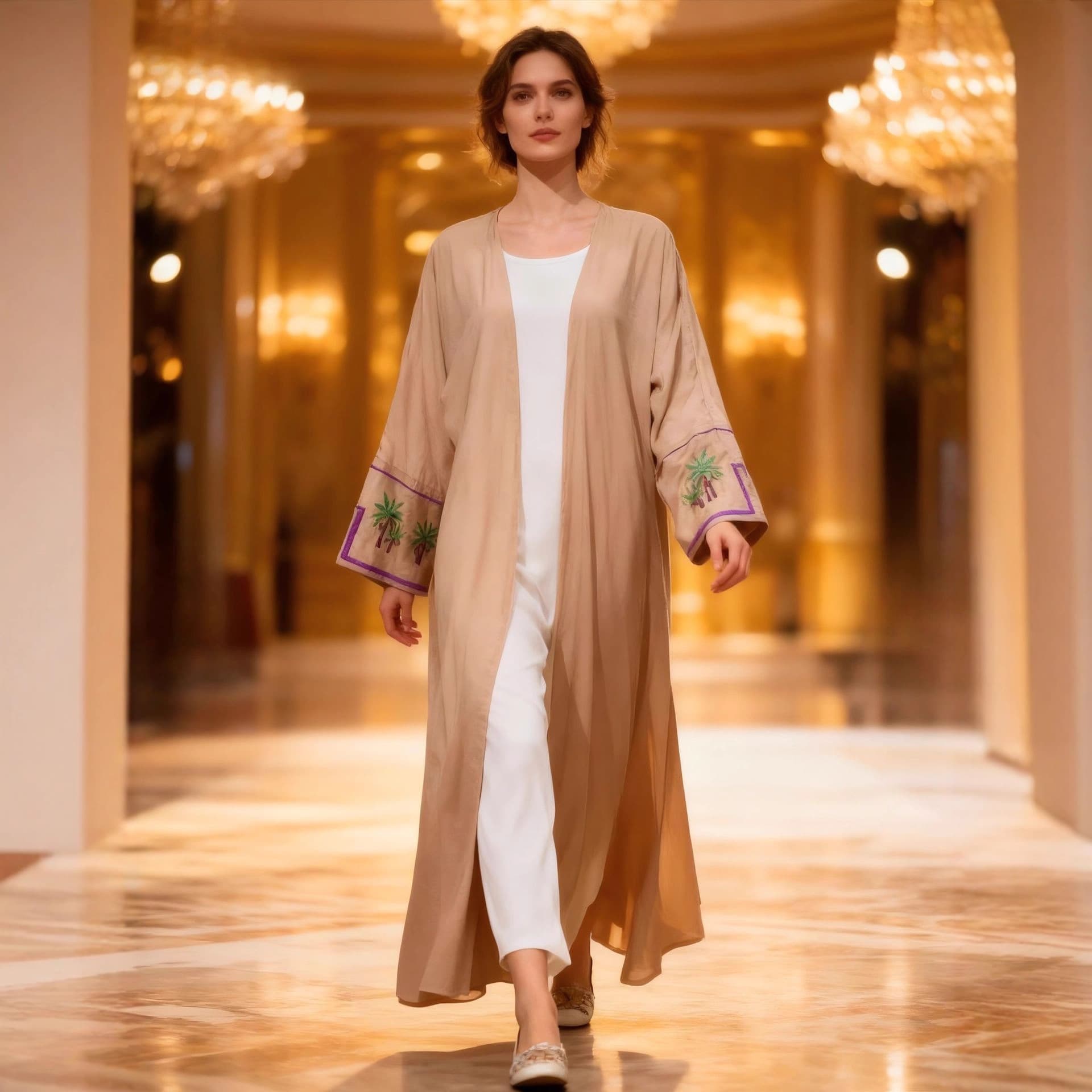 Thobe Special Cross-border Plus Size Loose Cardigan Robe European and American Abaya Outerwear Embroidered Long Sleeve