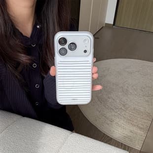 Minimalist Dual-Layer Gray Stripe Phone Case for Apple iPhone 15, Compatible with Apple 17/16 PRO MAX, Shockproof