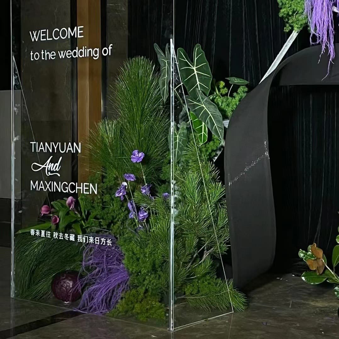 Wedding welcome display board, luminous, influencer-style, can be equipped with LED strips, event welcome sign
