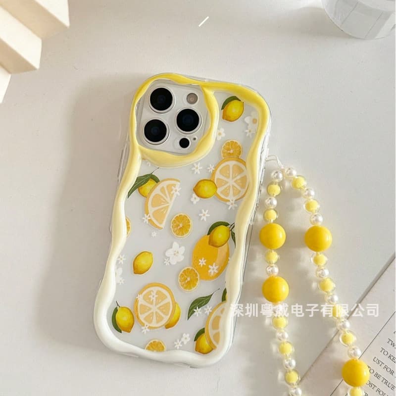 Yellow Lemon Compatible with Apple 17 Pro Max Transparent 15 Plus Phone Case 14 Cream Case 13 Crystal 16 New Style 12