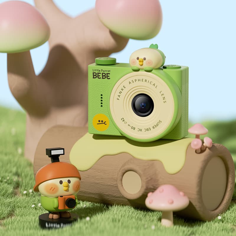 GEEKPAPA Children's Camera Bebe Parrot Co-Branded Mini Camera Student CCD Camera Birthday Gift