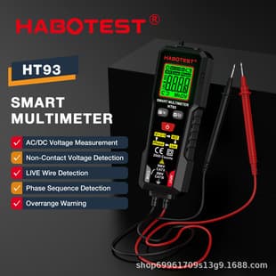 HT93 Huabo Smart Digital Multimeter Anti-Burn Electrician Repair Multifunctional Digital Display Universal Meter Cross-Border