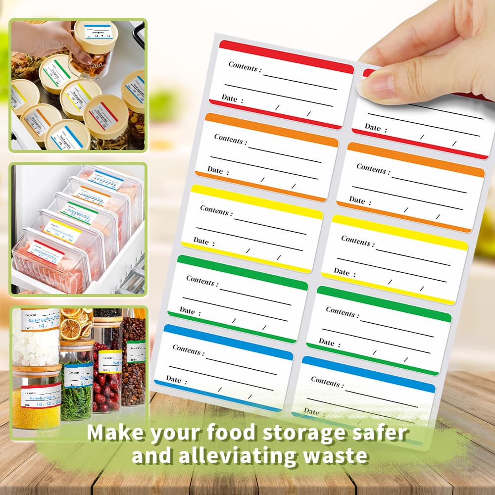 Cross-border Custom Labeling Available】Refrigerator Colorful Frozen Food Labels, Food Cabinet Storage Date Adhesive Stickers