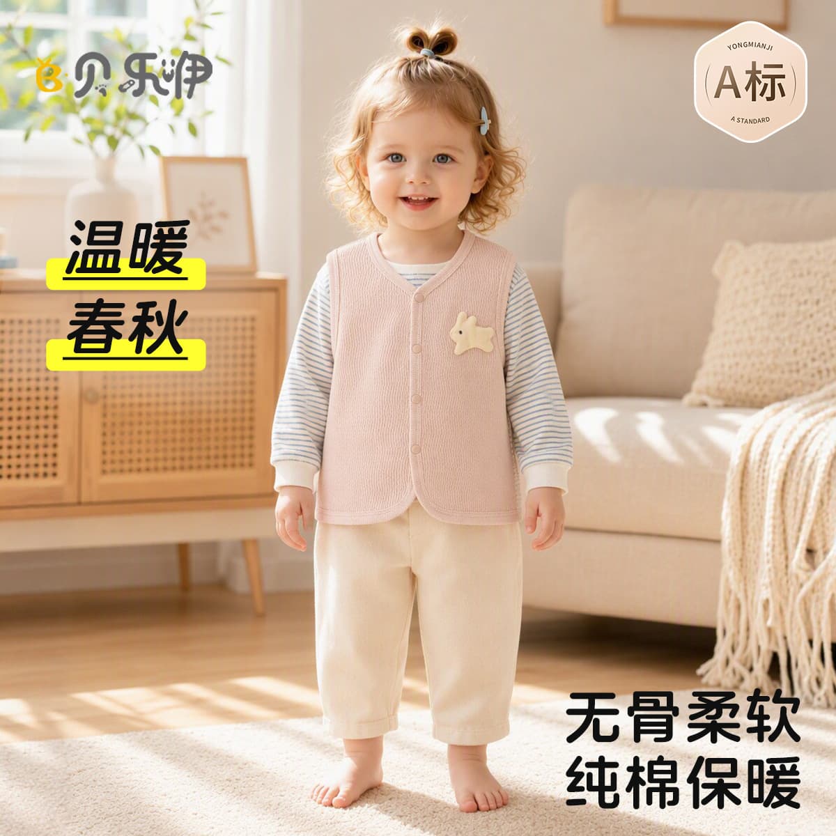 Baby Vest for Infants and Toddlers, Spring and Autumn Children's Cotton Vest, Newborn Sleeveless Jacket, Warm Waistcoat