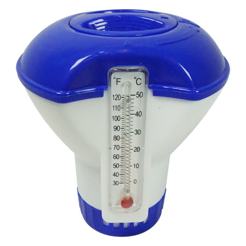 Factory direct supply pool cleaning supplies, multi-purpose 5" small economy type with thermometer chemical feeder / float.
