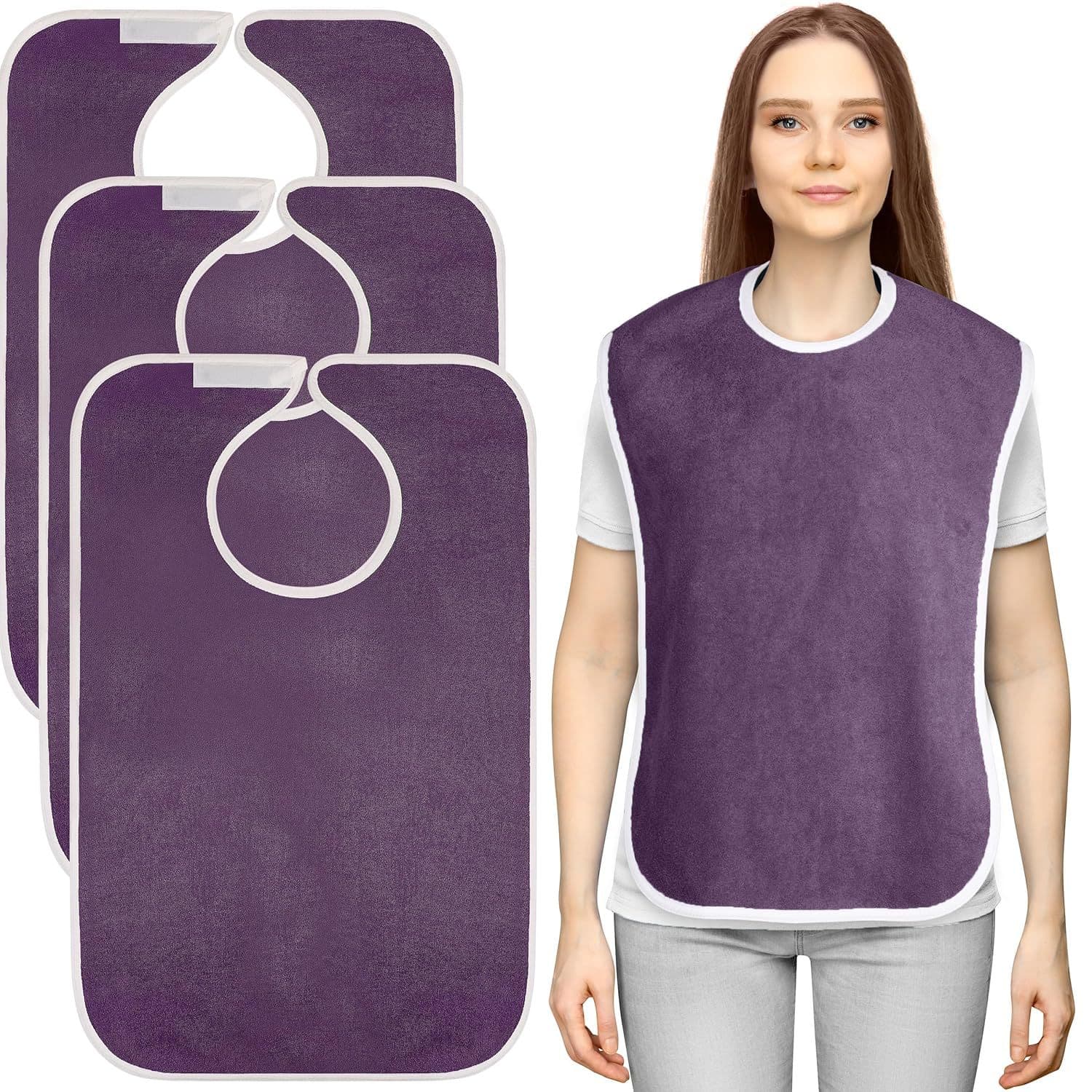 Factory terry cloth adult bibs large cross-border elderly bibs super absorbent and breathable elderly bibs saliva towel