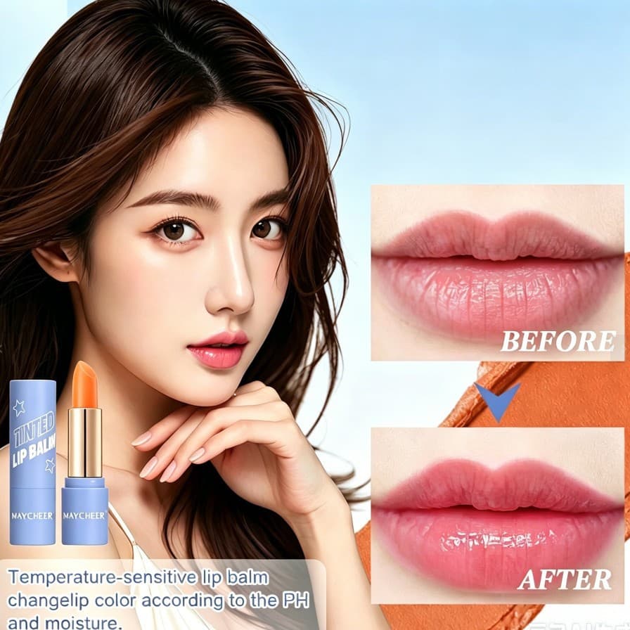 MAYCHEER Color-Changing Lipstick Moisturizing Hydrating Long-Lasting Non-Fading Brightening Lip Balm