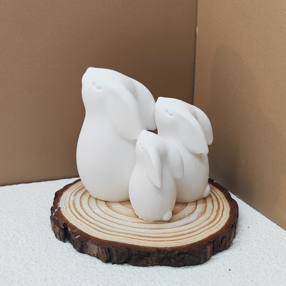 New cute rabbit plaster ornament mold DIY large, medium and small size cartoon rabbit candle silicone mold