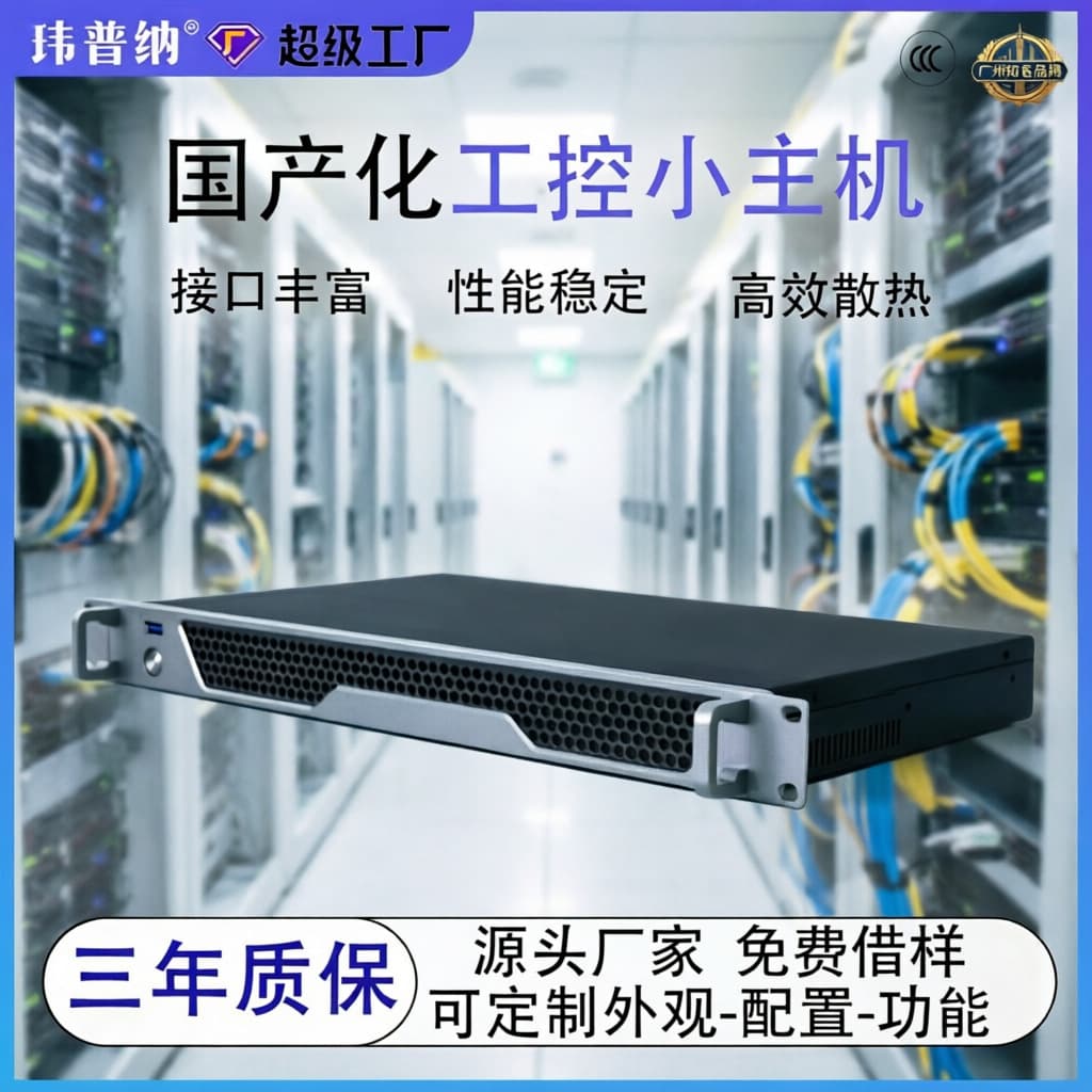 1U industrial control rack server mini computer domestic industrial automation fanless computing mini host