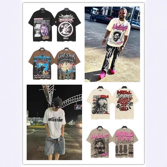 American streetwear brand Hellstar Hellstar skull demon print street hip-hop summer short sleeve T-shirt for men and women
