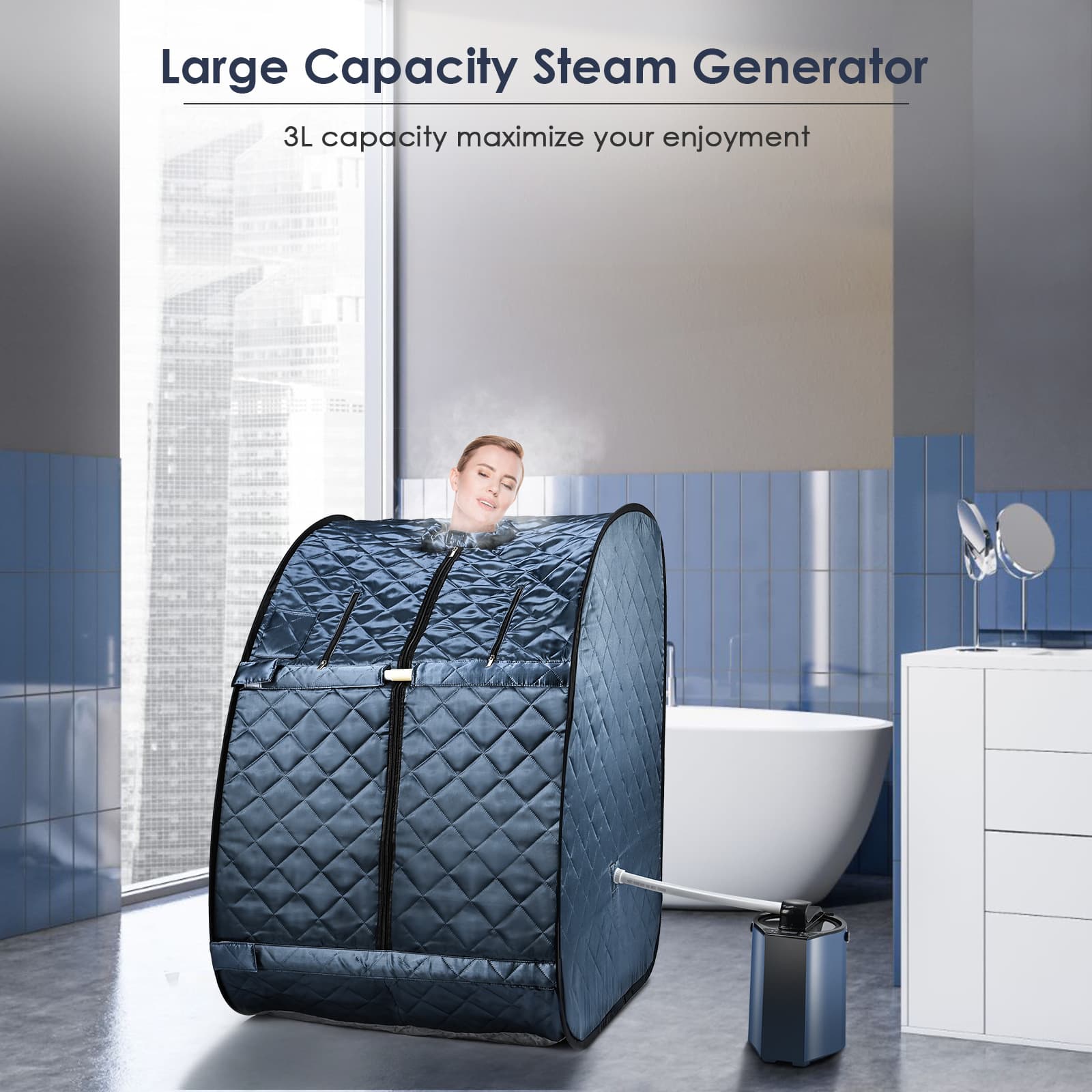 Foreign Trade Sweat Steam Box Household Sweat Steam Room Adult Single Full Moon Steam Machine Sauna Box Fumigation Body English