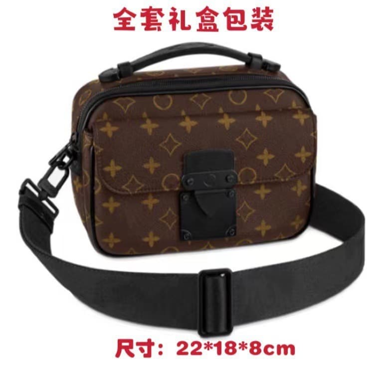 2025 New Fashion Trendy Courier Bag Retro Style Versatile Shoulder Bag with Monogram Print Men's Crossbody Bag