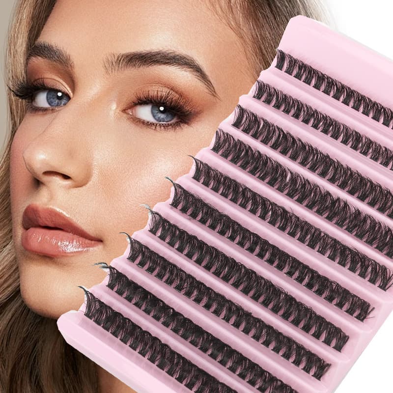 Cross-border single cluster eyelash hot melt hair set eyelash extension black stem eyelash large capacity eyelash book European and American eyelash