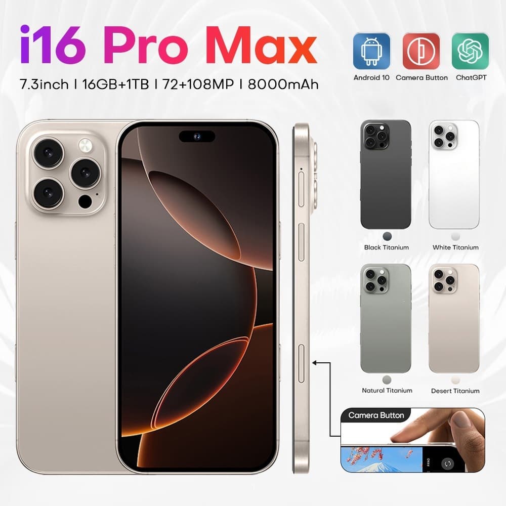 New Cross-Border Phone i16ProMax In Stock 2+16G Export Global Version Side Button Universal Phone Case