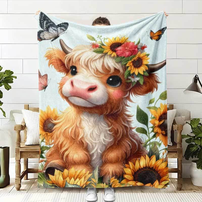 1Pc patterned blanket, soft warm throw, nap blanket for sofa, office bed, camping