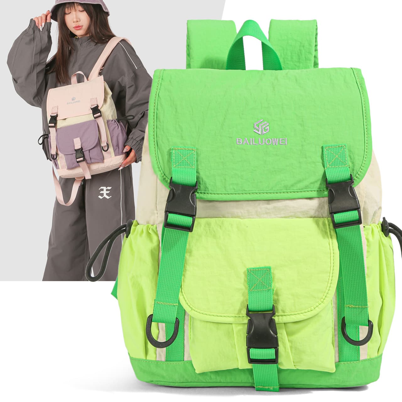 Sports Outdoor Backpack Student School Bag Ins Niche Lightweight Water-Repellent High School Student Large Capacity Travel Backpack