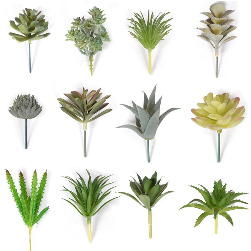 Artificial Succulent Plants Green Decor Cactus Mini Desktop Ornament Set Succulent Potted Bonsai Wholesale