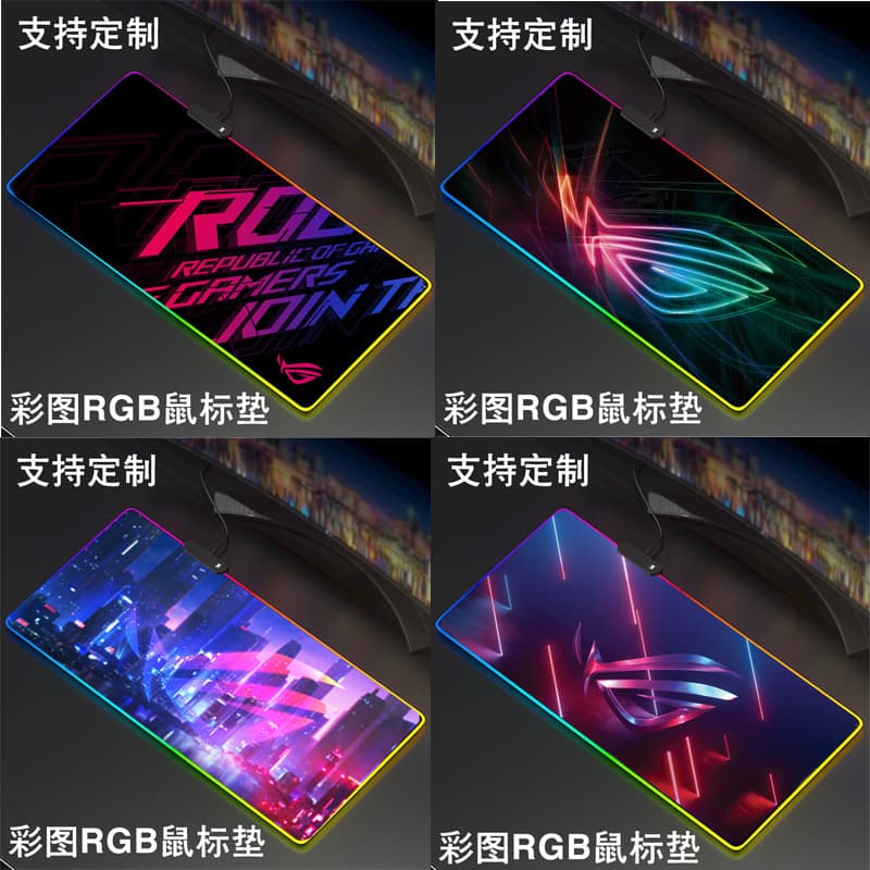 RGB ROG Gaming Mouse Pad Custom LED Lighted Mouse Pad Extra Large Rubber Glowing Mouse Pad
