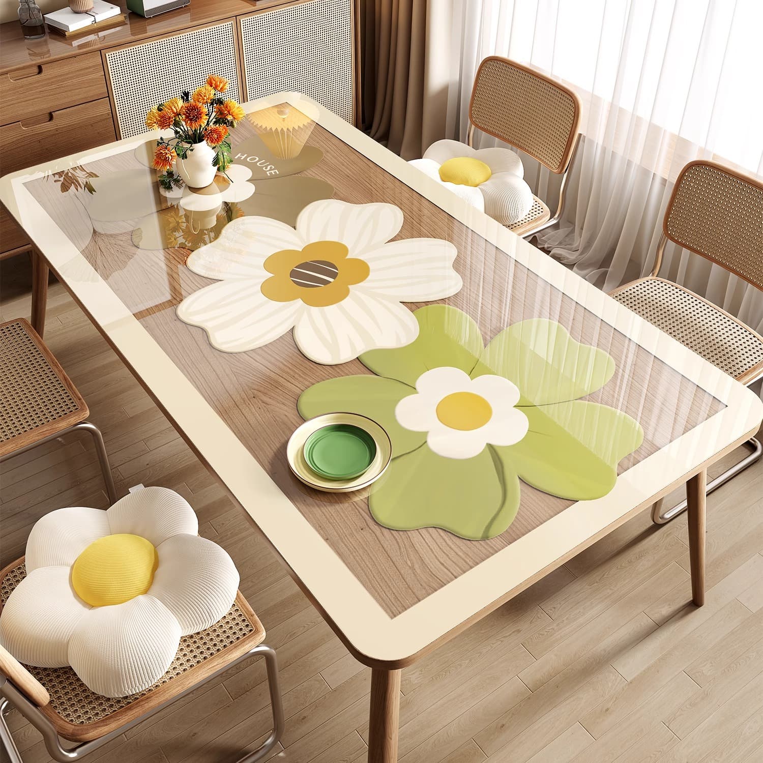 Soft Glass Tablecloth Waterproof Oil-Proof No-Wash Premium Transparent PVC Coffee Table Protective Pad Dining Heat Insulation Mat