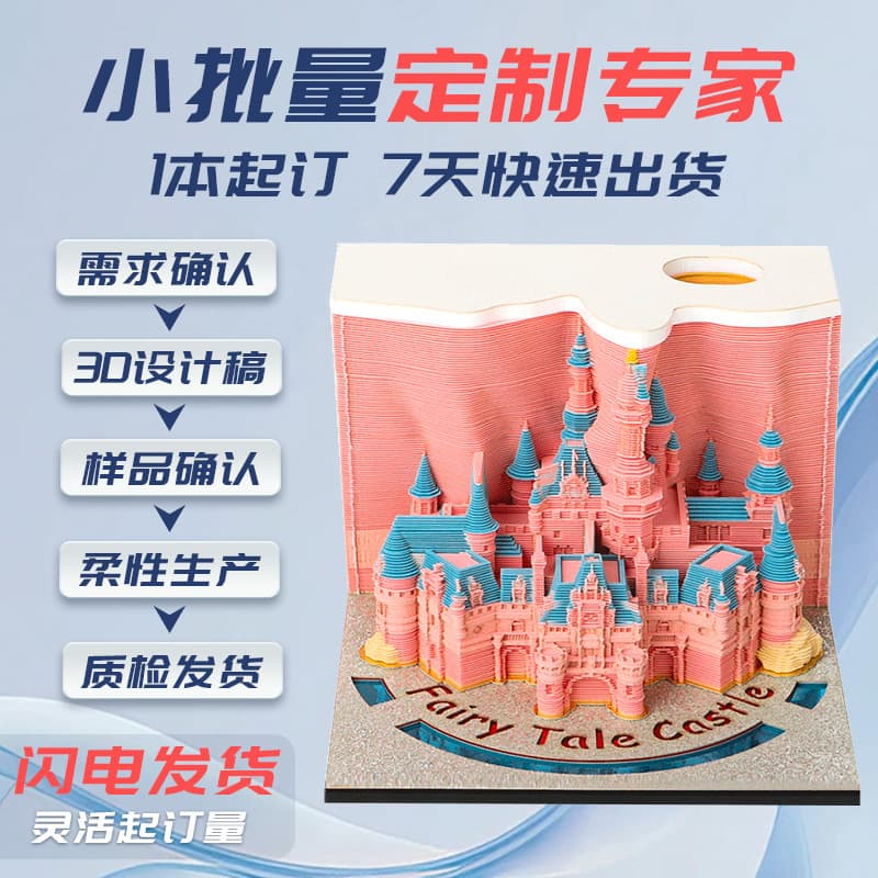 Movie Plot IP Castle Architecture City Lights Series Student Memo Message Paper 3D Sticky Notes Customizable