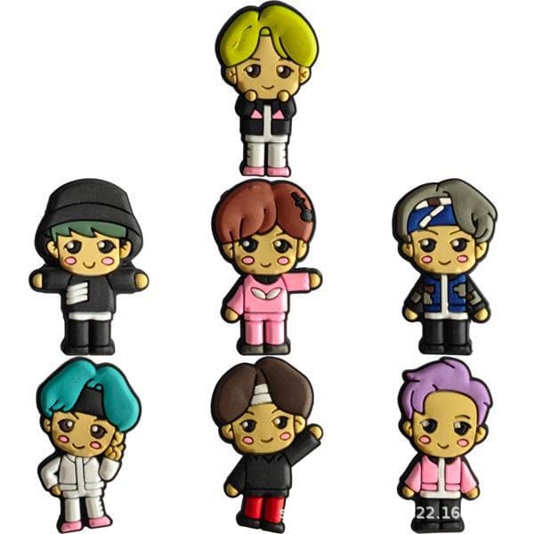 BTS Bulletproof Youth League Cute Hole Shoes Shoe Flower Decorative Buckle Amazon Hot Sale Soft Rubber Shoes Accessories Jewelry Shoes