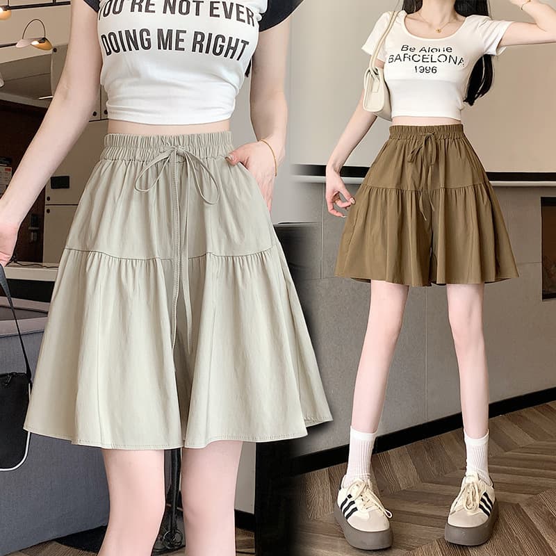 2025 Yamamoto Women's Summer High-Waist Loose A-Line Short Skirt Shorts
