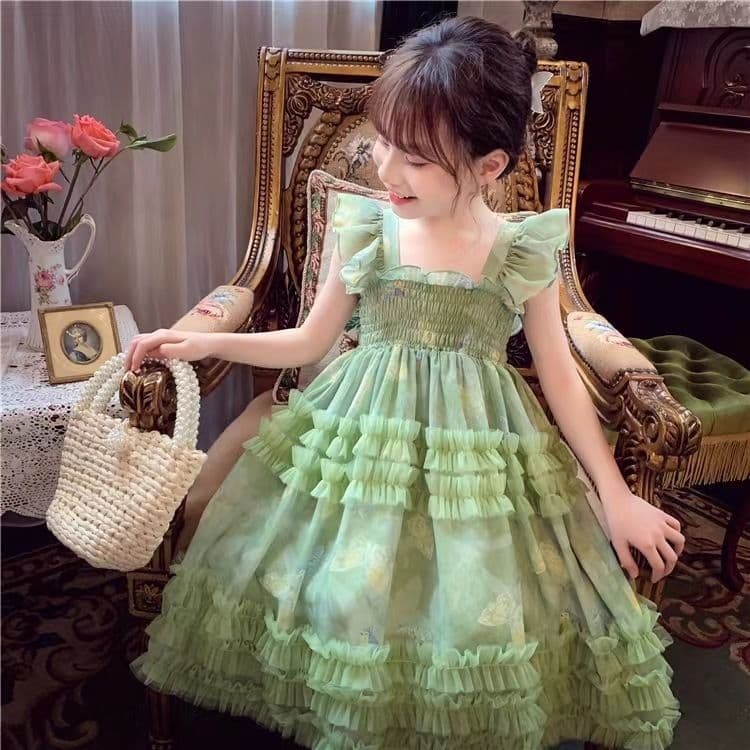 Girls' Summer New Dress Children Butterfly Mesh Tulle Princess Dress Fairy Tutu Skirt for Girls