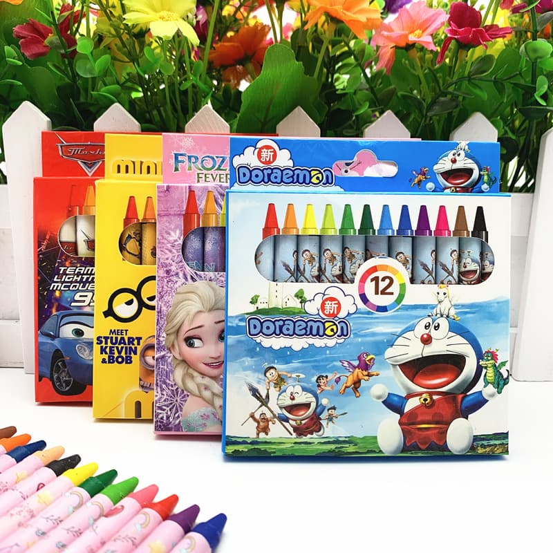 Elementary school students stationery crayon 12 color set cartoon kindergarten gift painting oil pastel children small prize gift
