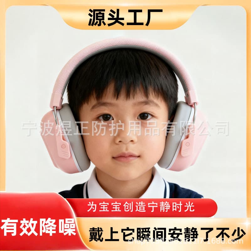 In-Stock Children's Noise Reduction Earmuffs for Learning, Airplane, Drumming, Over-Ear Hearing Protection, Foldable Design