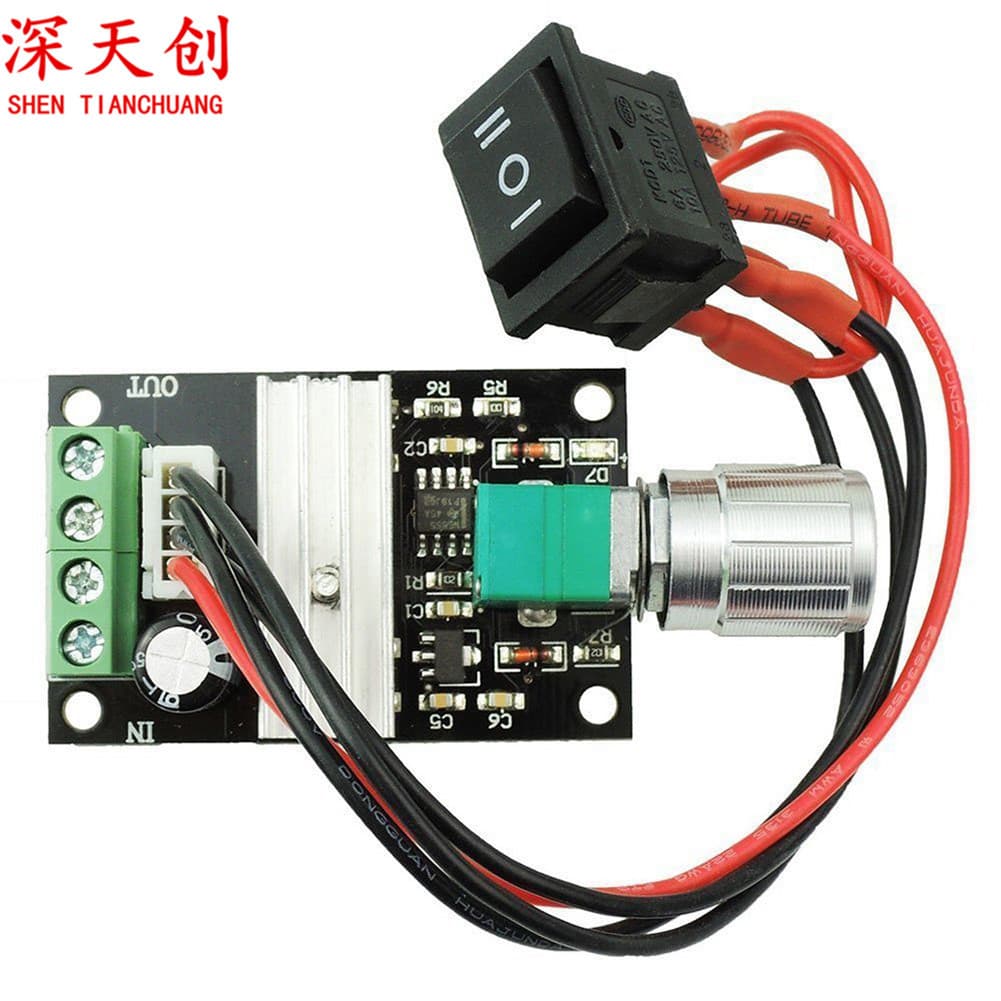 PWM DC Motor Speed Controller 6V 12V 24V 3A Speed Control Switch Forward Reverse with On/Off Function