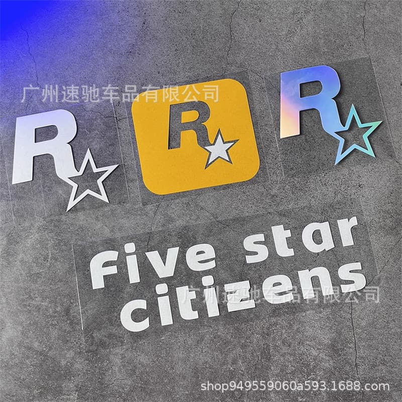 Car Sticker JDM Tuning Electric Game Accessories GTA5 Racing R Star Car Sticker Triangular Window Sticker Fuel Tank Cap Sticker