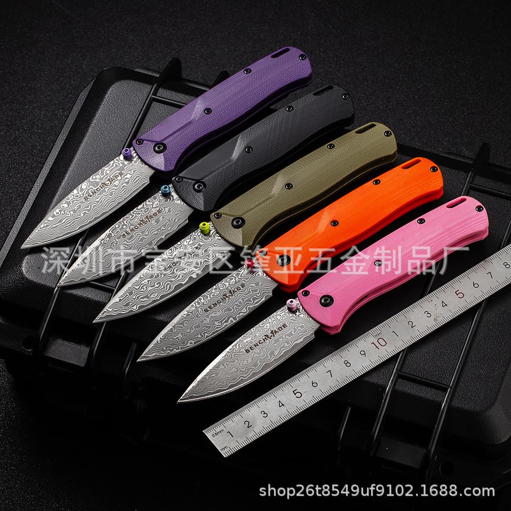 Collector's Limited Edition Classic G10 Handle Damascus BM535 Outdoor EDC Hot-Selling Tool