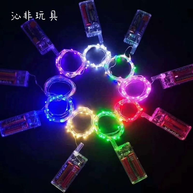 Wholesale supply of colorful bubble ball battery boxes for two or three batteries, three-meter wire flashing LED string light decorations