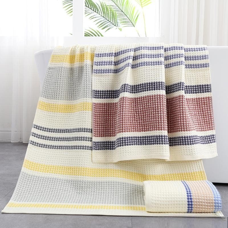 Waffle Gauze Bath Towel for Adults, Pure Cotton Honeycomb Quick-Dry Towel, Newborn Wholesale with Drop Shipping Available