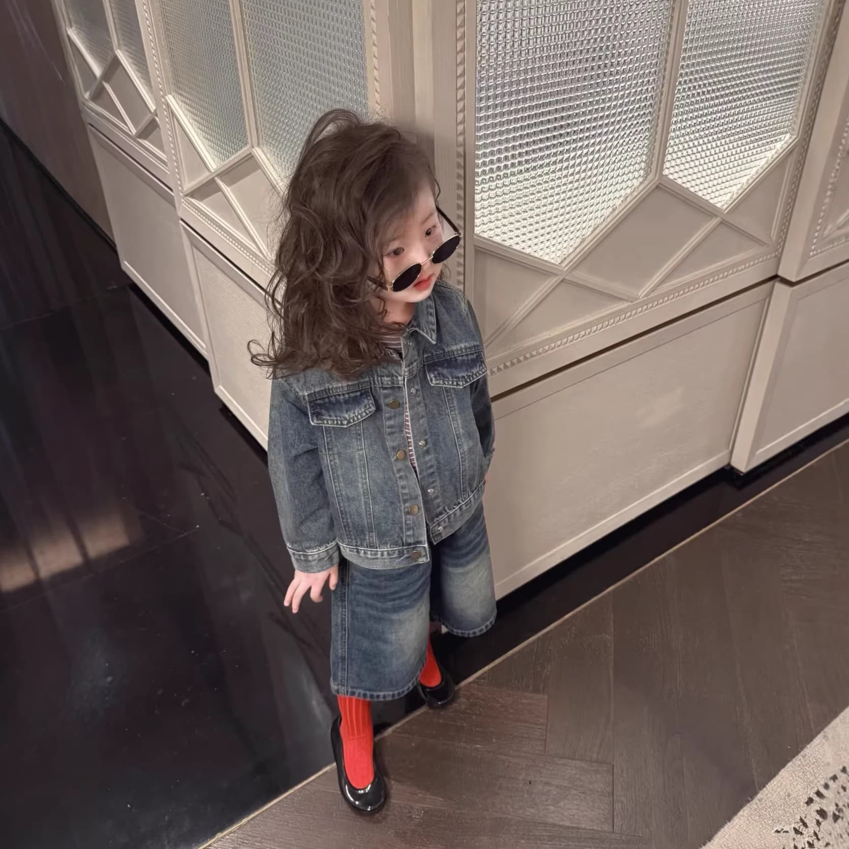 Girls' Spring/Autumn Outfit 2026 New Trendy Stylish Cool and Chic Denim Two-Piece Set for Kids