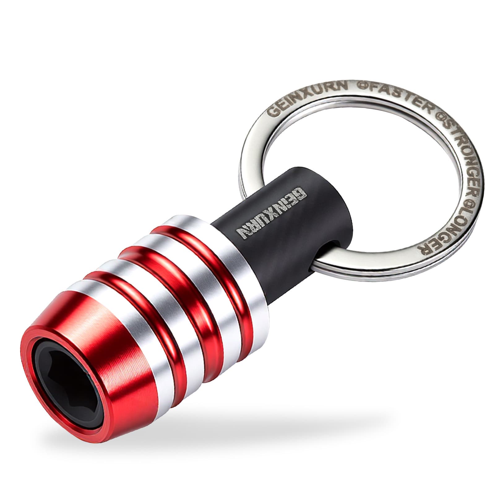 Two-Tone Keychain Wholesale Factory Direct Stainless Steel Quick-Change Extension Bar Hex Shank Bit Climbing Keychain
